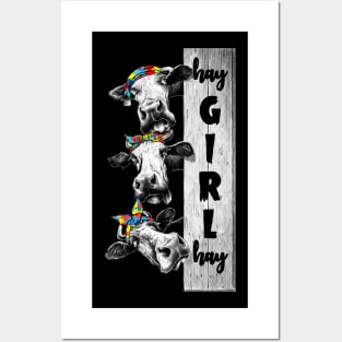 Hay Girl Autism Funny Cow Posters and Art